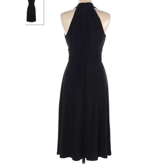 Evan-Picone BLUE Midi V-NECK Ruched Waist Racer… - Picture 2 of 8